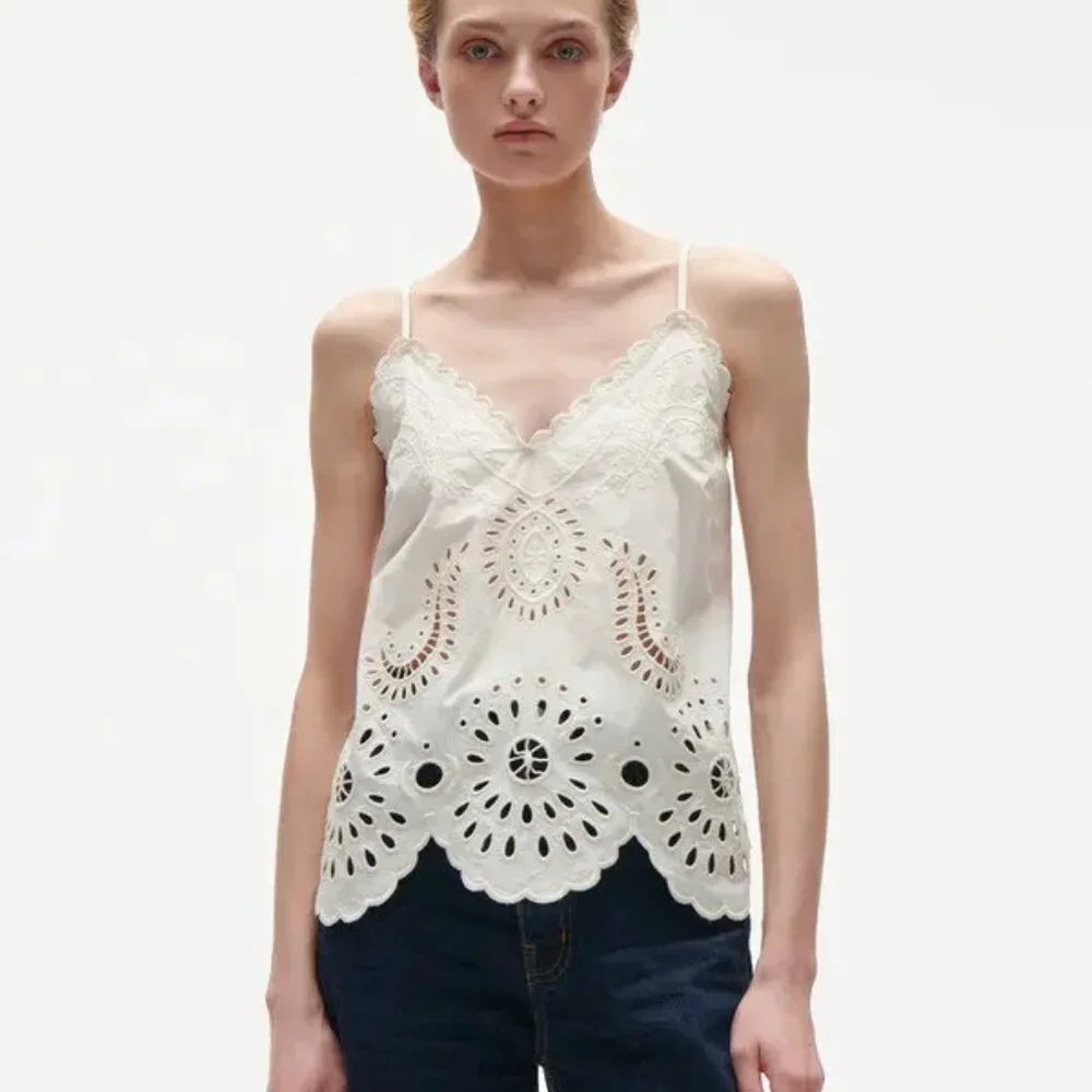 NWT - Figue Gillian 100% Cotton Scandi Girl Top , Size Small, in White / Chalk - Picture 1 of 4